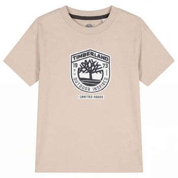 Boys Beige Logo T-Shirt