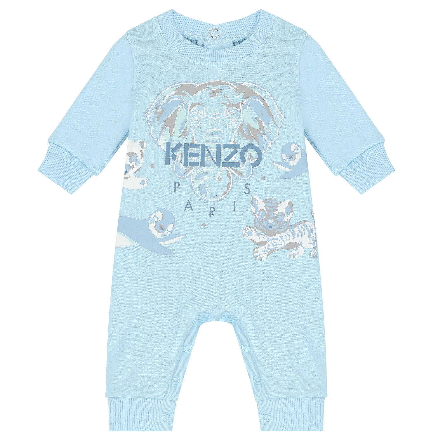 Baby Boys Blue Logo Babygrow, 1, hi-res