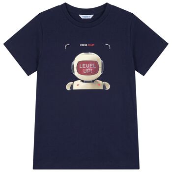 Boys Navy Blue Robot T-Shirt