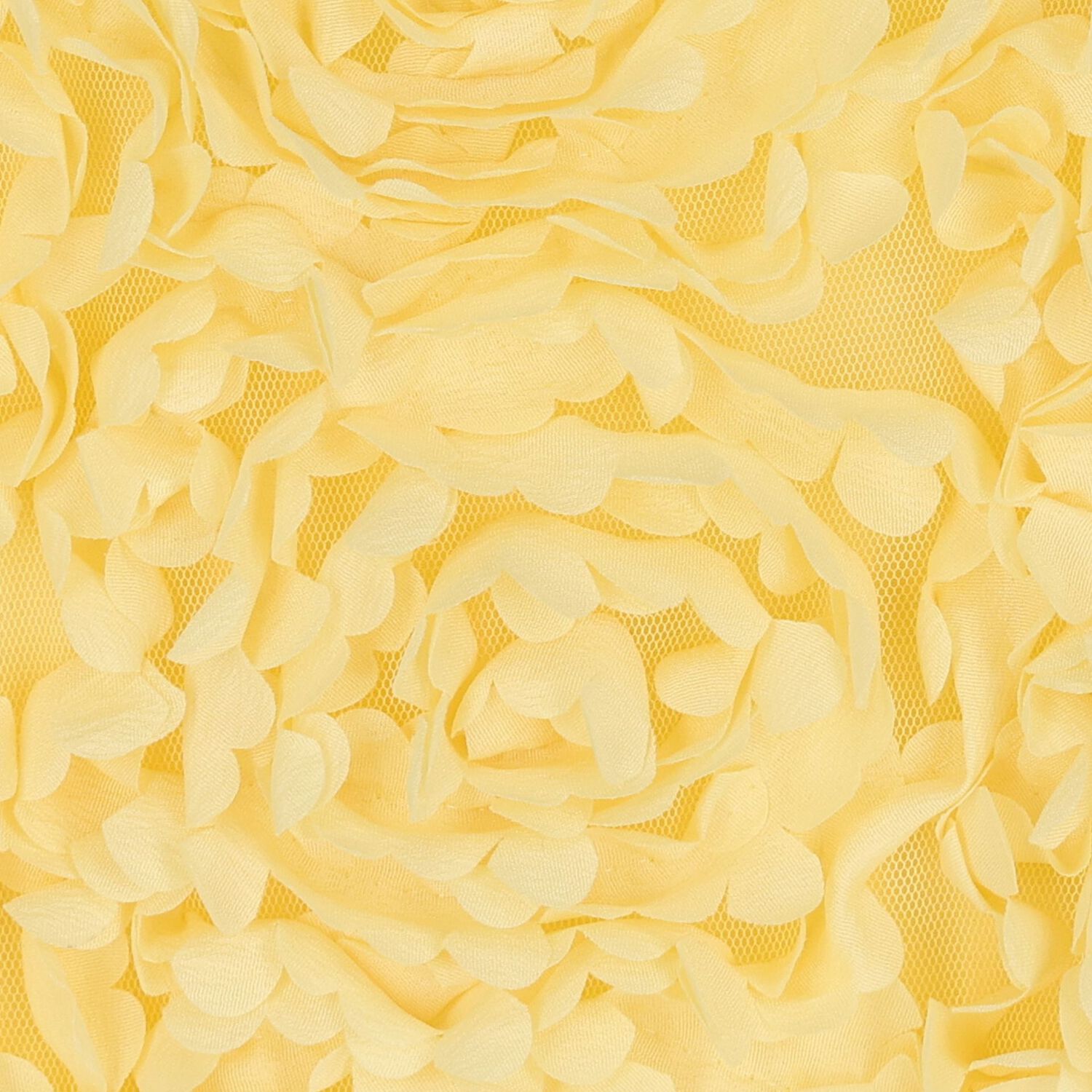 توب بنات بدون اكمام من التول مزين بالزهور باللون الاصفر, 1, hi-res