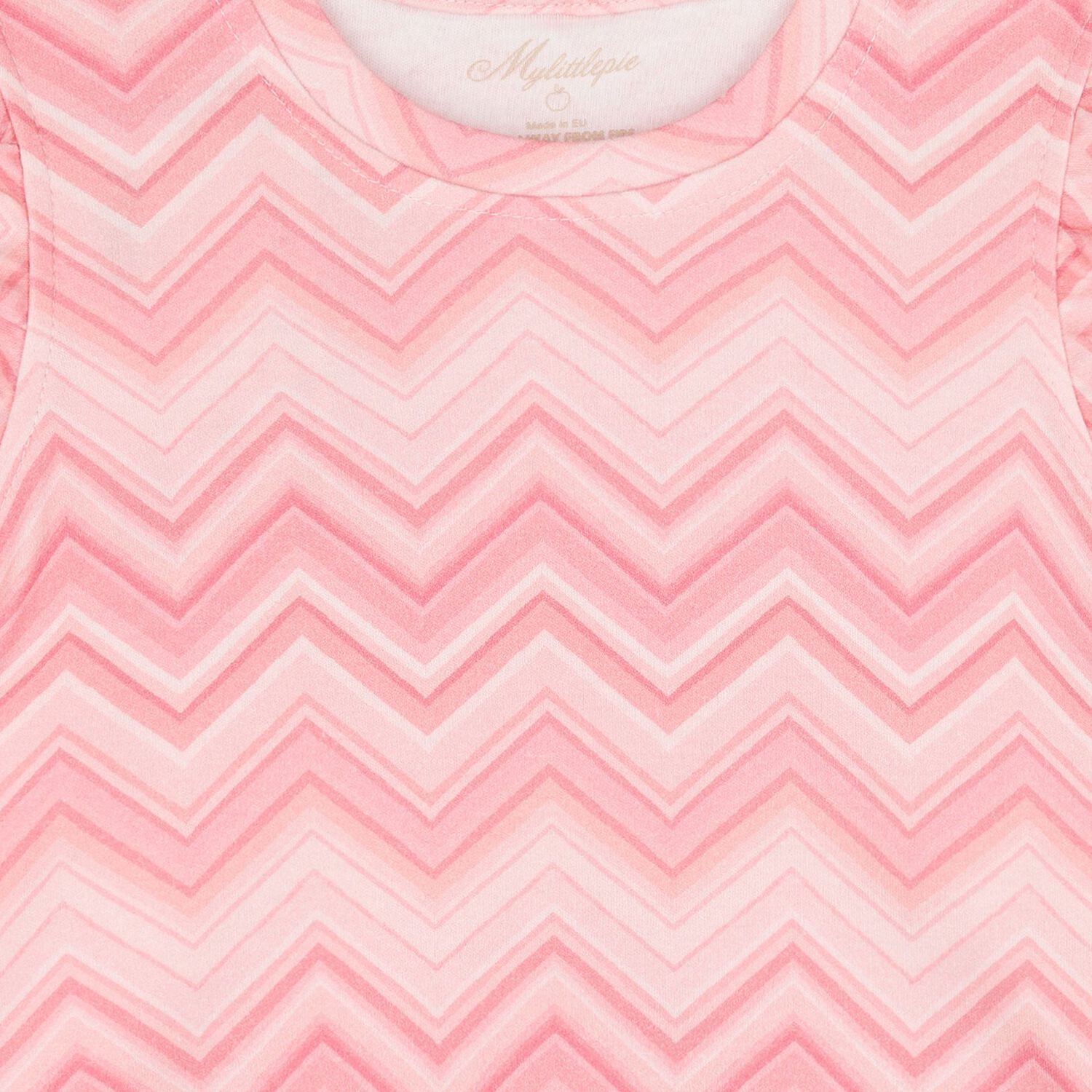 Girls Pink Zig Zag Pyjamas, 1, hi-res