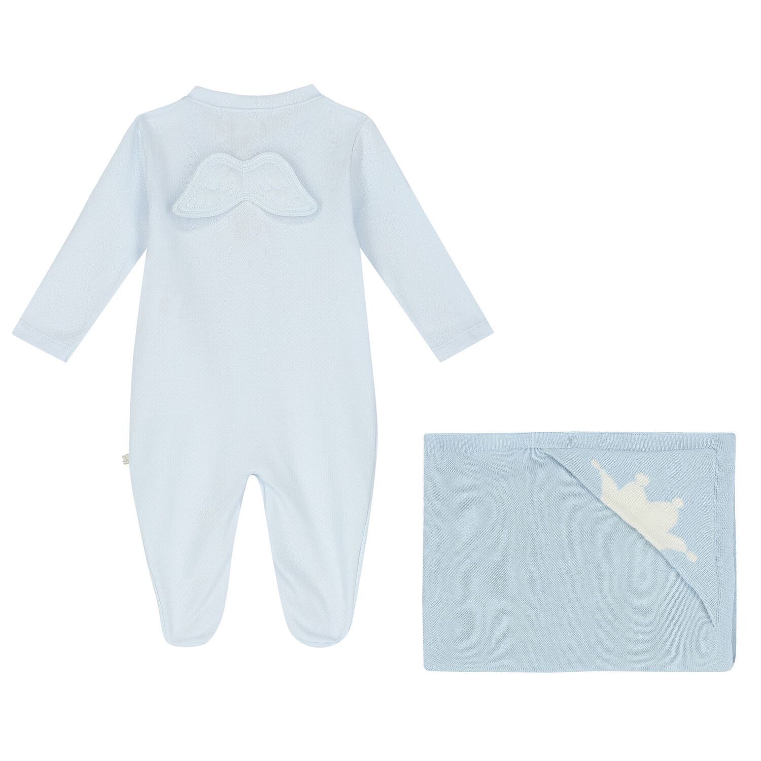 Baby Boys Blue Angel Wings Babygrow Set, 1, hi-res image number null