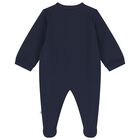 Baby Boys Navy Blue Logo Babygrow, 2, hi-res