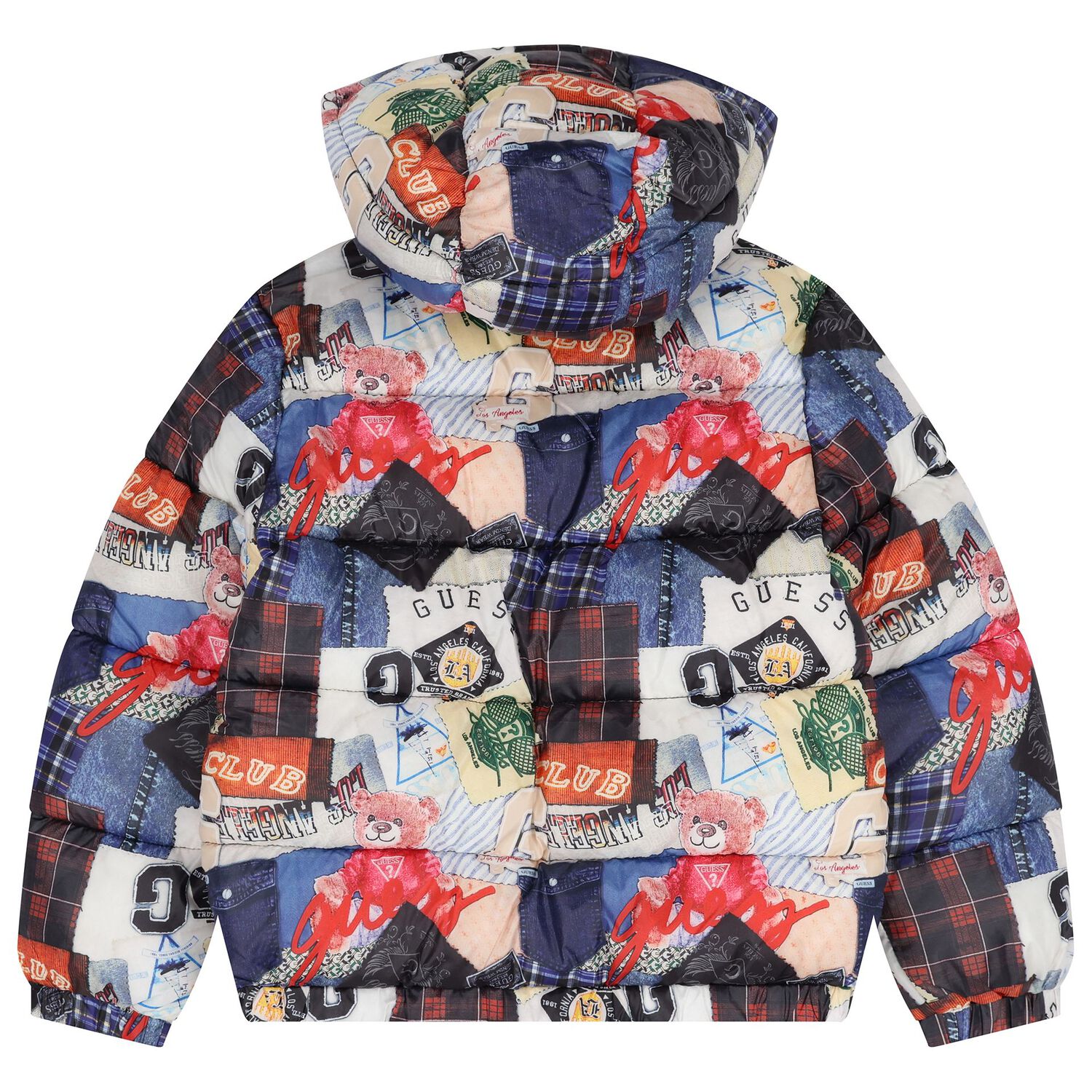 Boys Multi-Coloured Logo Padded Puffer Jacket, 1, hi-res image number null