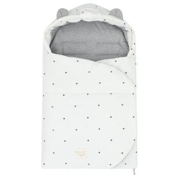 White & Grey Polka Dot Baby Nest