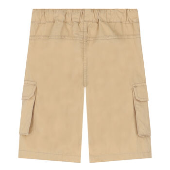 Younger Boys Beige Logo Shorts
