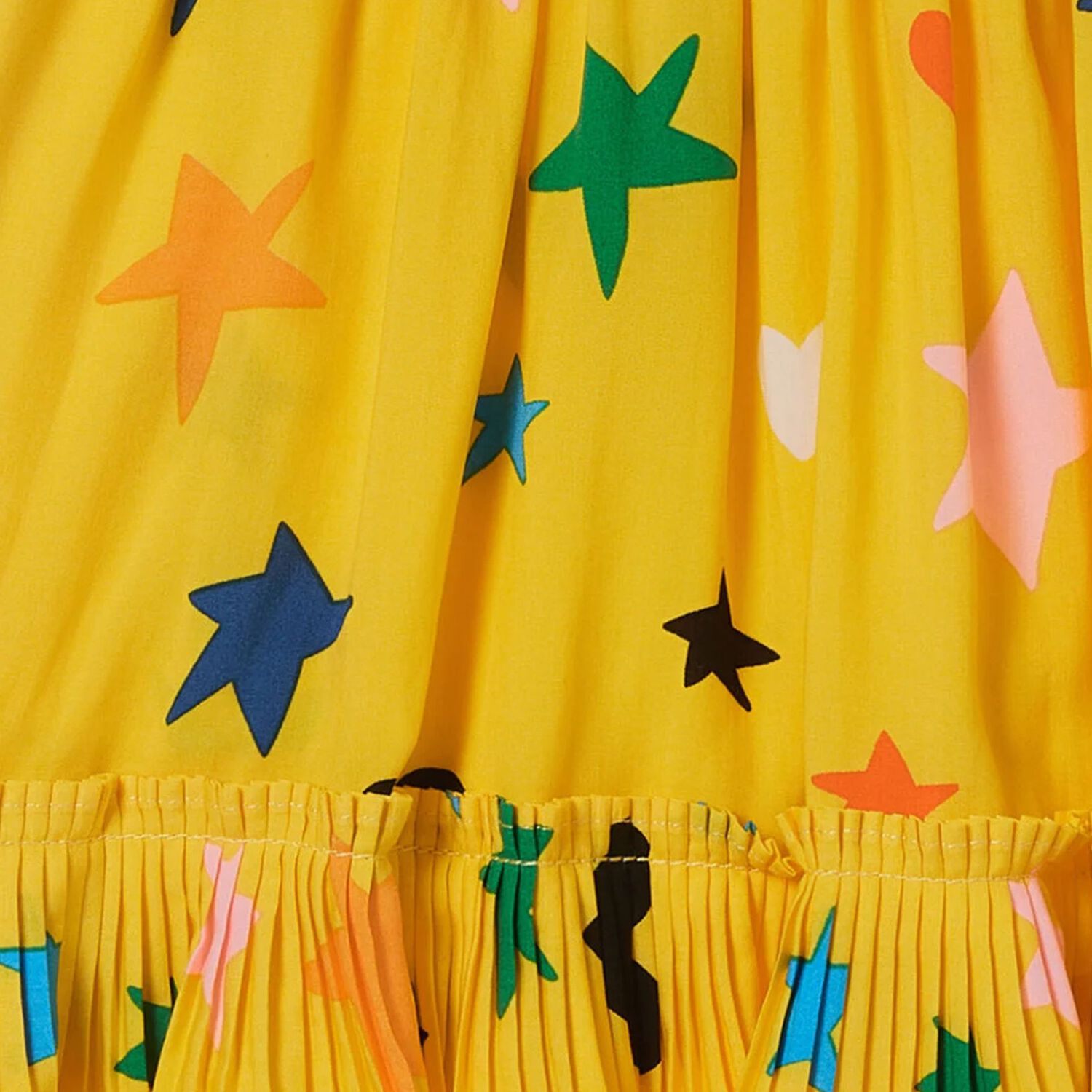 تنورة بطبعة النجوم باللون الأصفر للبنات, 1, hi-res image number null