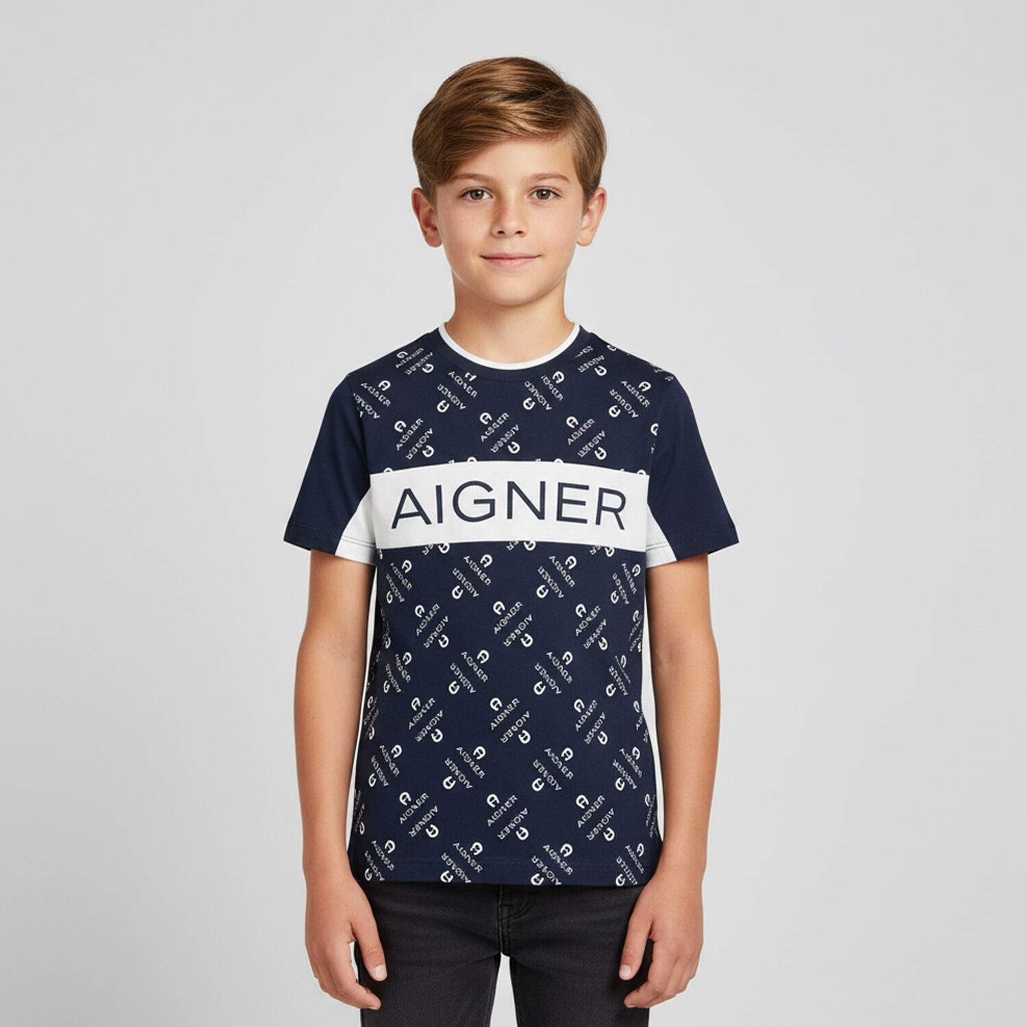 Boys Navy Logo T-Shirt, 1, hi-res