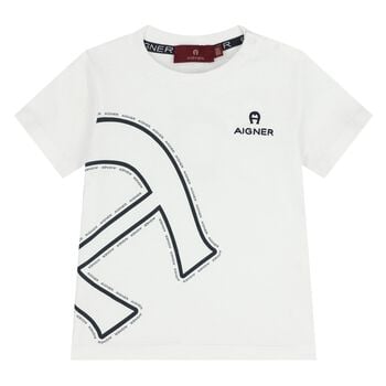 Younger Boys White Logo T-Shirt 