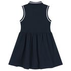 Girls Navy Blue Logo Polo Dress, 1, hi-res