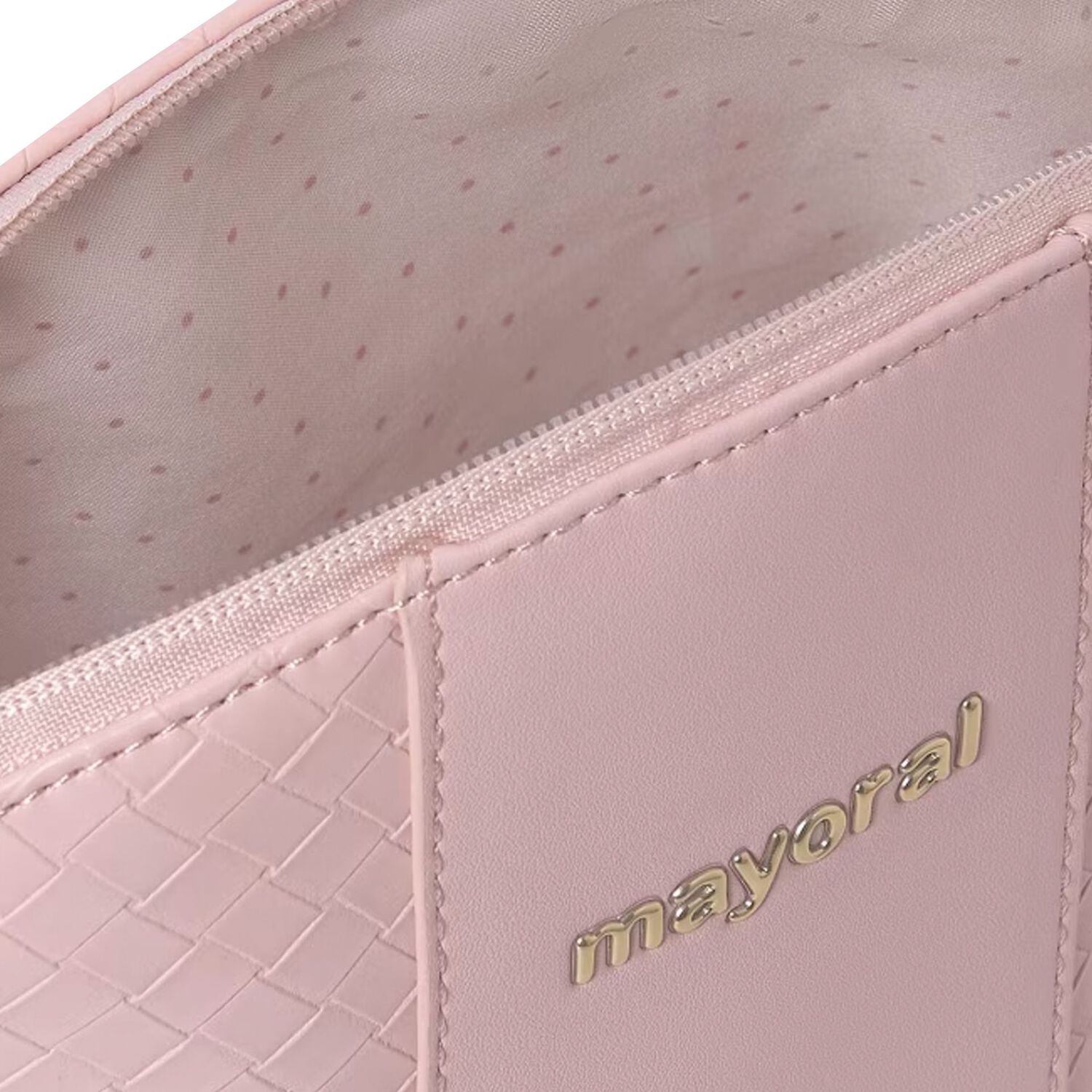 حفيبة مستلزمات بنات بالشعار باللون الوردي, 3, hi-res