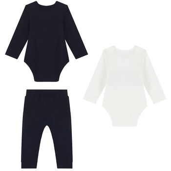 Baby Boys Navy & White Logo Gift Set