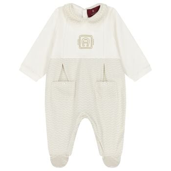 Ivory & Gold Logo Babygrow
