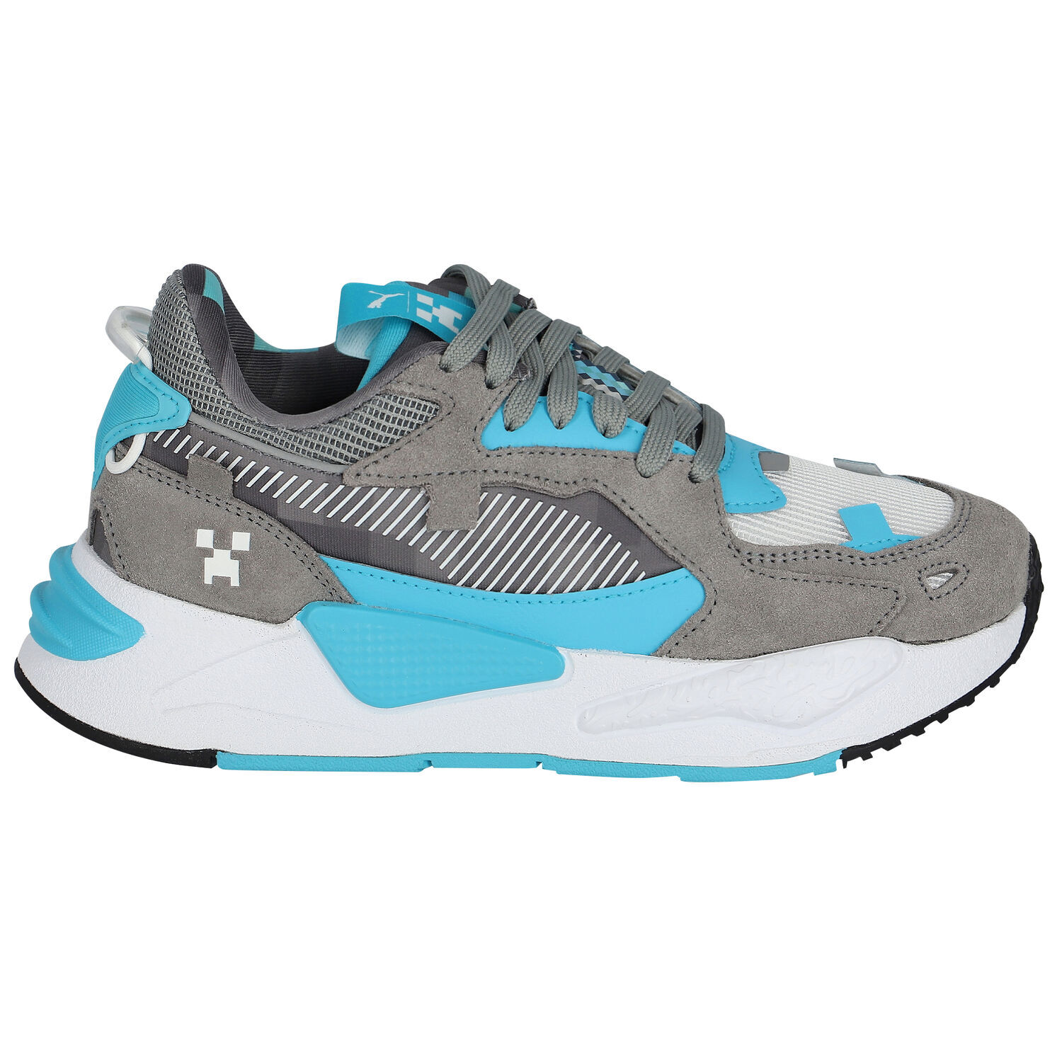 White, Grey & Blue RS-Z Minecraft Jr Trainers, 1, hi-res