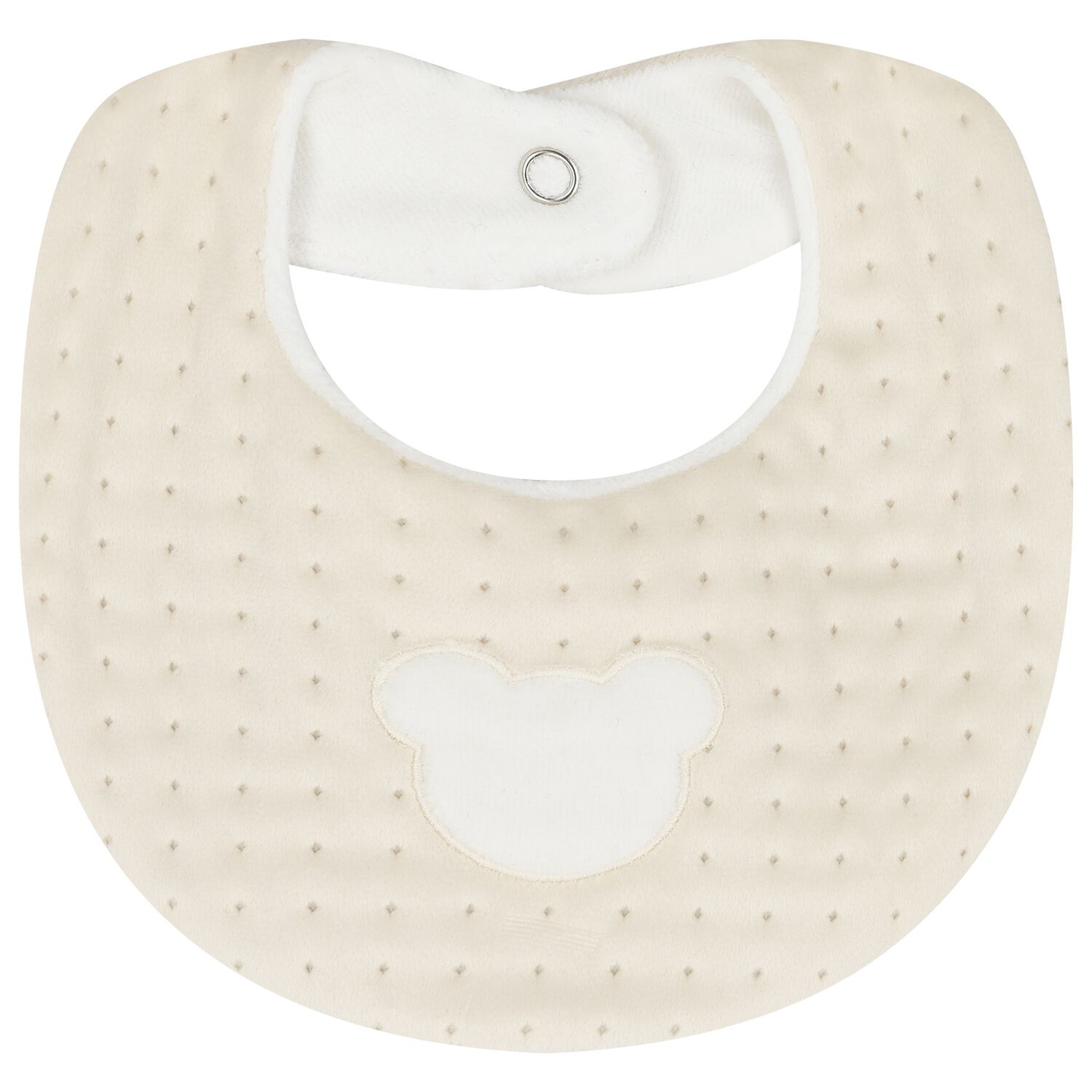 Beige Teddy Bear Baby Bib, 1, hi-res
