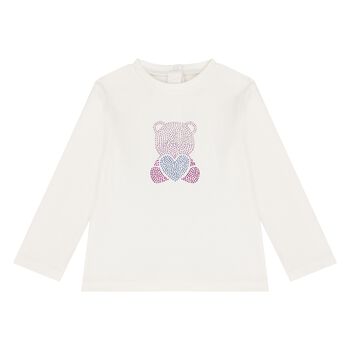 Baby Girls Ivory Embellished Long Sleeve Top