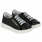 Boys Black Logo Trainers, 1, hi-res