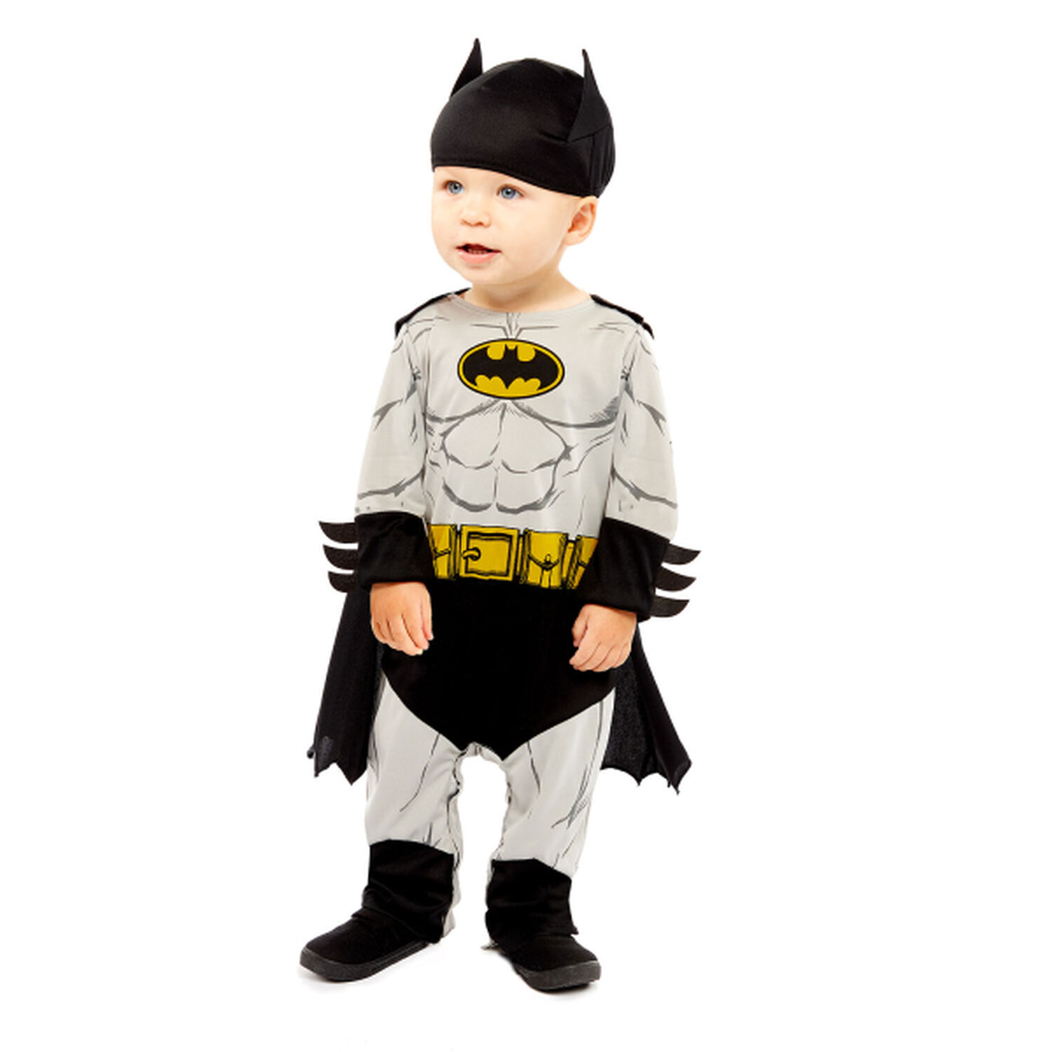 Younger Boys Black & Grey Batman Costume, 1, hi-res