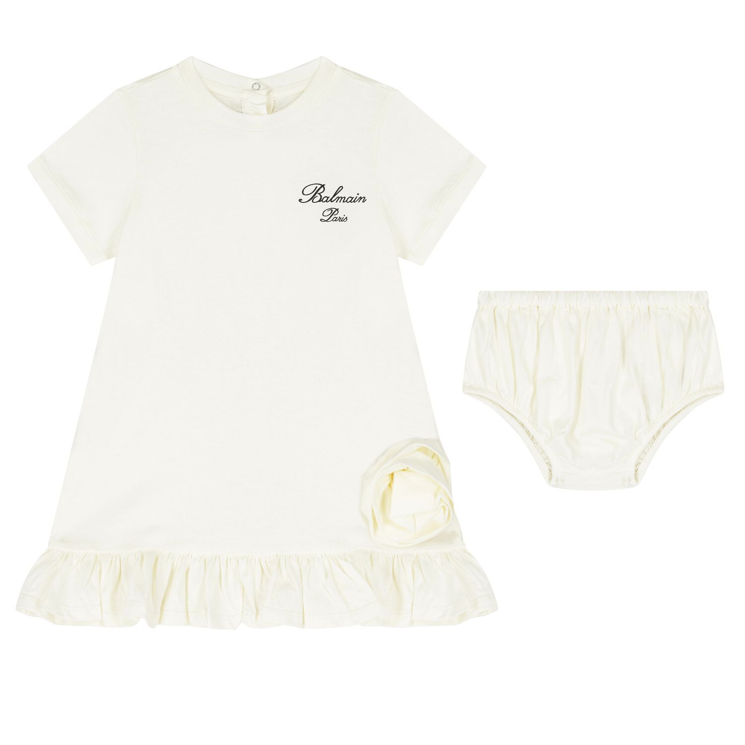 Younger Girls Ivory Logo Dress Set, 1, hi-res