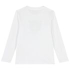 Boys White Teddy Bear Long Sleeve Top, 1, hi-res
