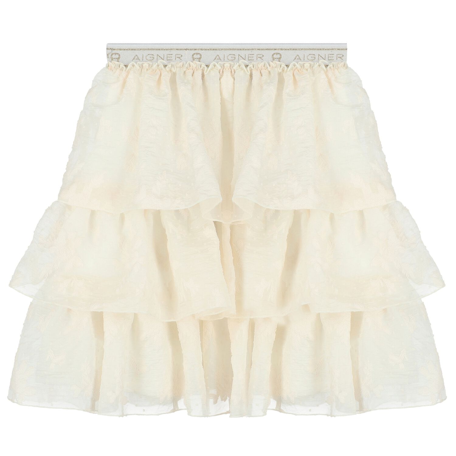 Girls Ivory Floral Organza Skirt, 1, hi-res image number null