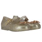 Younger Girls Gold & Silver Glitter Jelly Shoes, 3, hi-res