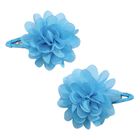 Girls Blue Flower Hairclips ( 2-Pack ), 3, hi-res