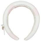 Girls Pink & White Jacquard Headband, 1, hi-res