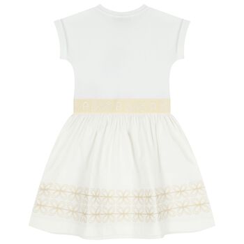 Girls White Logo Dress