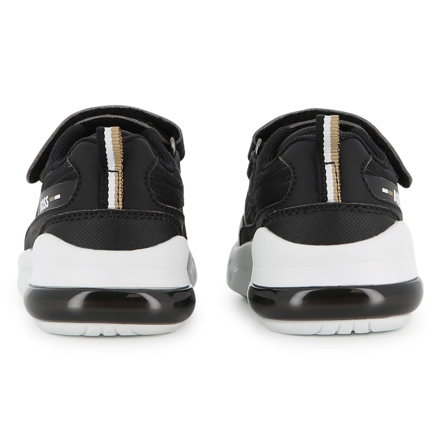 Boys Black Logo Trainers, 1, hi-res