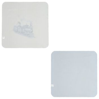 لفافة الموسلين للأولاد بطبعة تيدي بير باللون الأزرق ( من قطعتين )