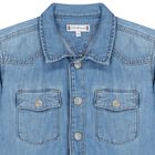 فستان جينز أزرق بشعار للبنات, 1, hi-res