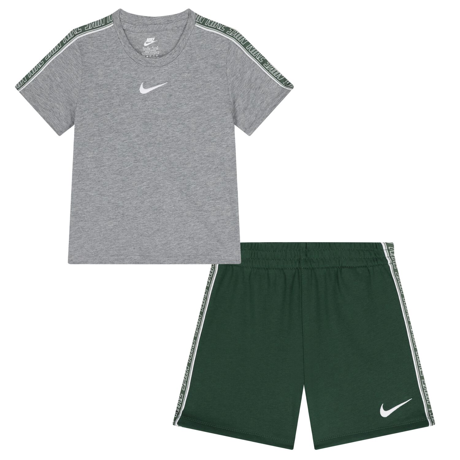 Boys Grey & Green Logo Shorts Set, 1, hi-res image number null