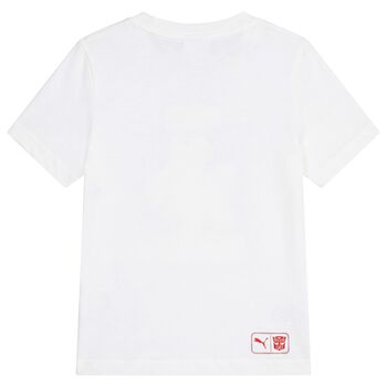Boys White Optimus Prime & Bumblebee Transformers T-Shirt