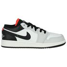 White, Grey & Black Air Jordan 1 Low Trainers, 10, hi-res