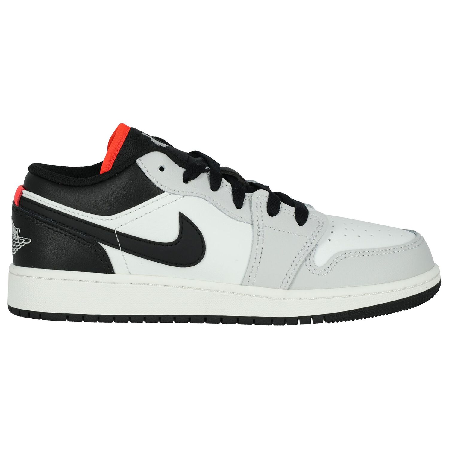 White, Grey & Black Air Jordan 1 Low Trainers, 10, hi-res