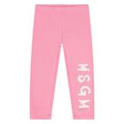 Younger Girls Ivory & Pink Leggings Set, 2, hi-res