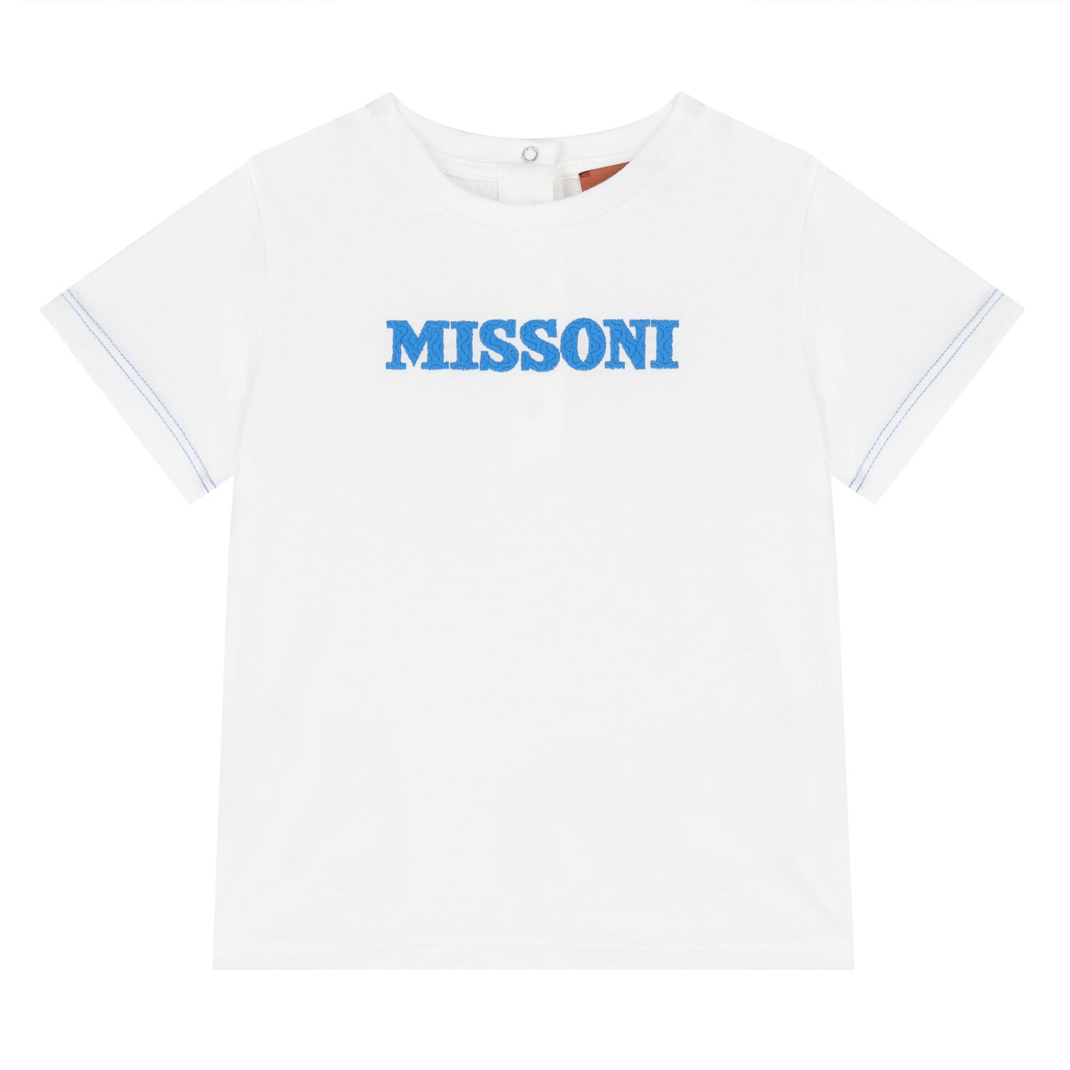 Younger Boys White Logo T-Shirt, 1, hi-res