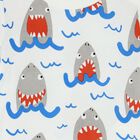 Younger Boys White Shark T-Shirt, 1, hi-res