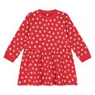 Younger Girls Red Floral Dress, 1, hi-res