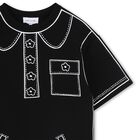 Girls Black Printed Dress, 1, hi-res