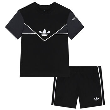 Black Logo Shorts Set