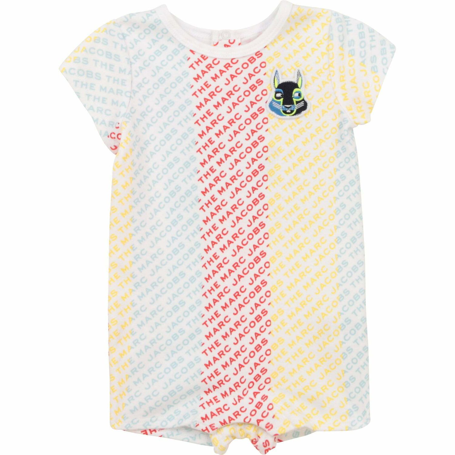 Baby Boys White Logo Romper, 1, hi-res