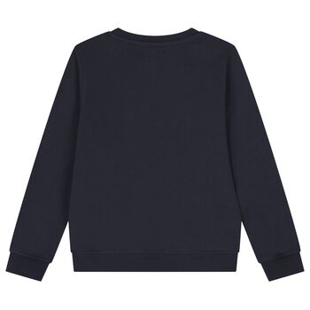 Boys Navy Blue Teddy Bear Logo Sweatshirt