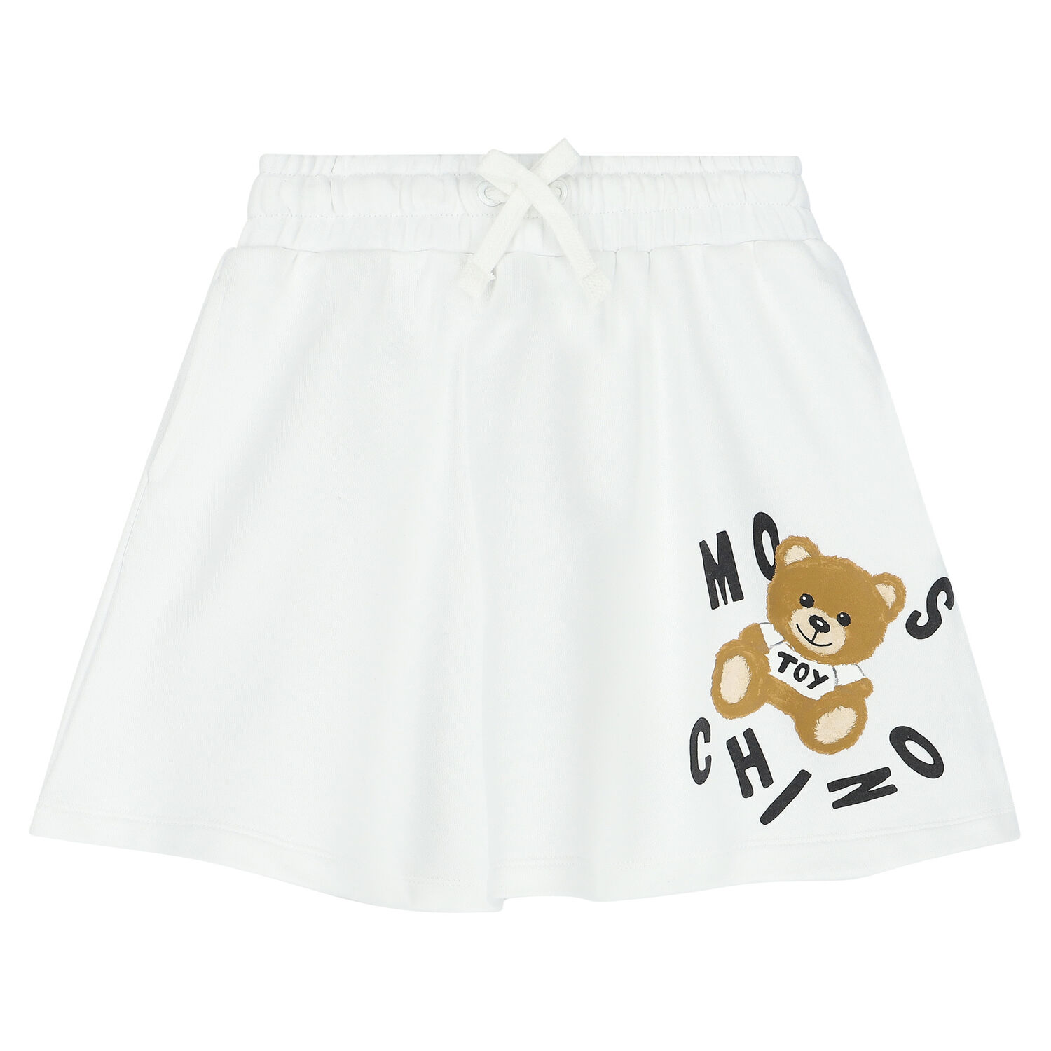 Girls White Teddy Logo Skirt, 1, hi-res image number null