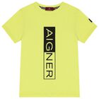 تيشيرت أولاد بالشعار باللون الأخضر, 2, hi-res