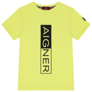 Aigner Boys Green Logo T-Shirt, 2 Boys Green Logo T-Shirt