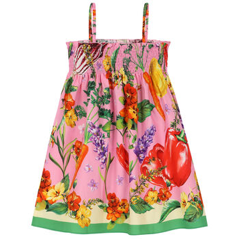 Girls Pink Cotton Dress
