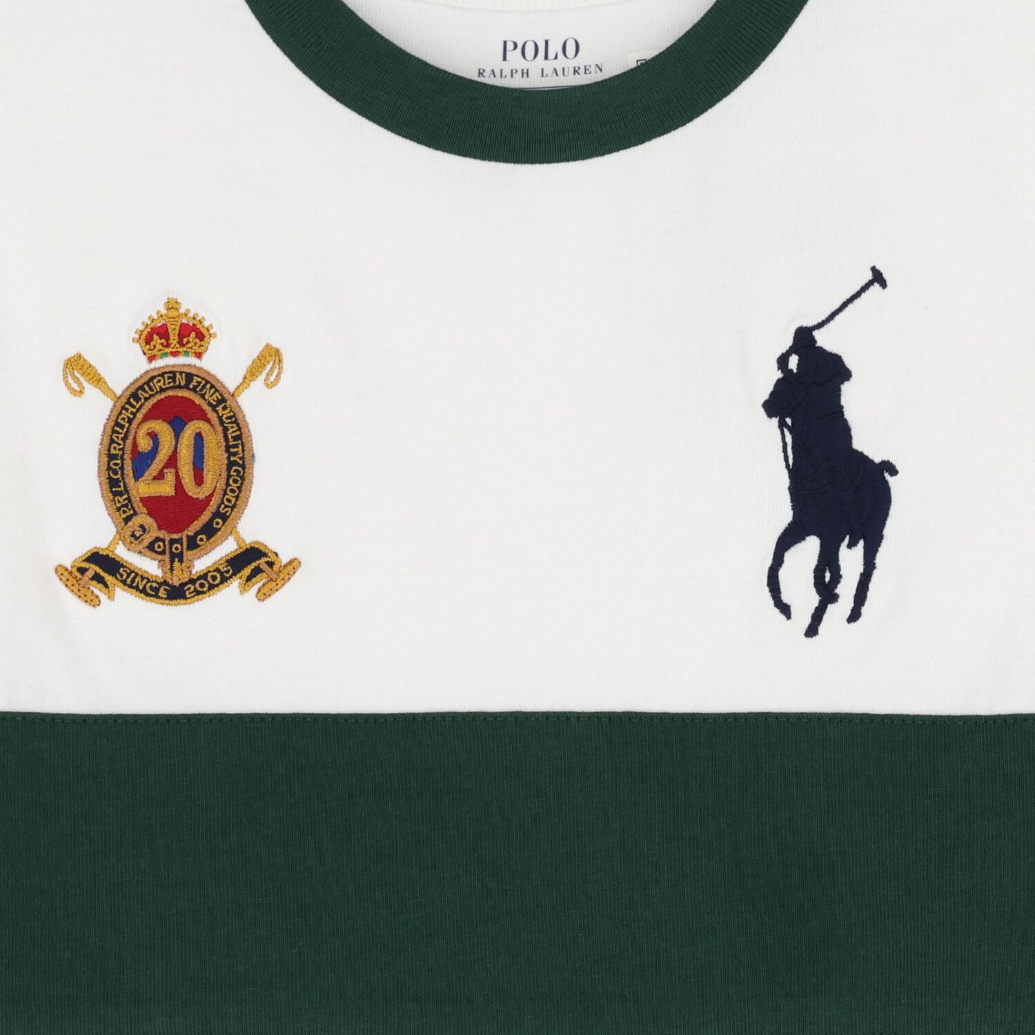 قميص أبيض وأخضر بشعار الحصان للأولاد, 1, hi-res