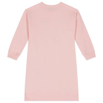 Girls Pink Teddy Bear Logo Dress